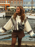 Vintage Crocheted V-neck Baggy Cardigan