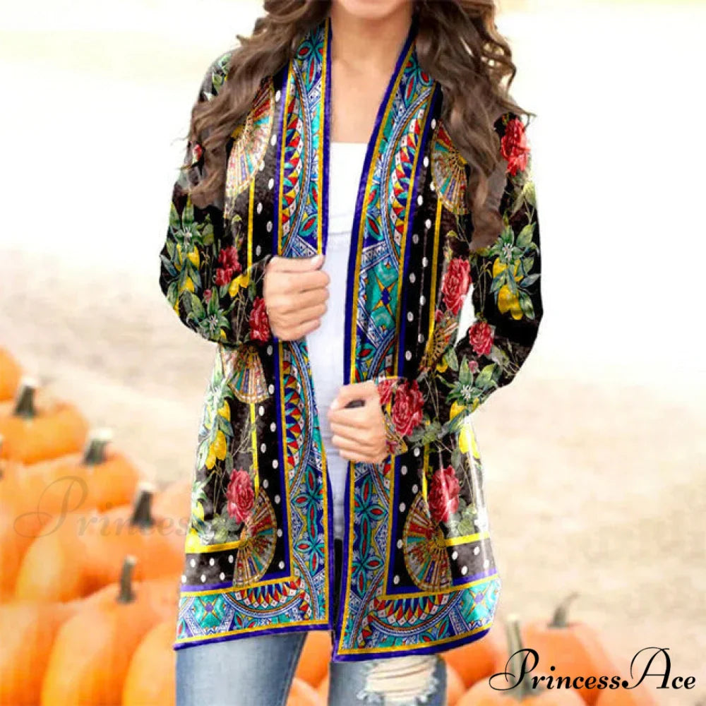 Vintage Design Flowered Cardigan