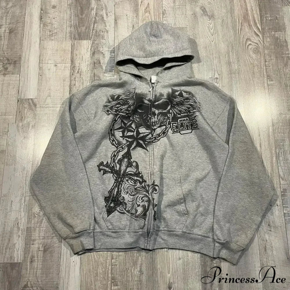 Vintage Design Zipper Hoodie