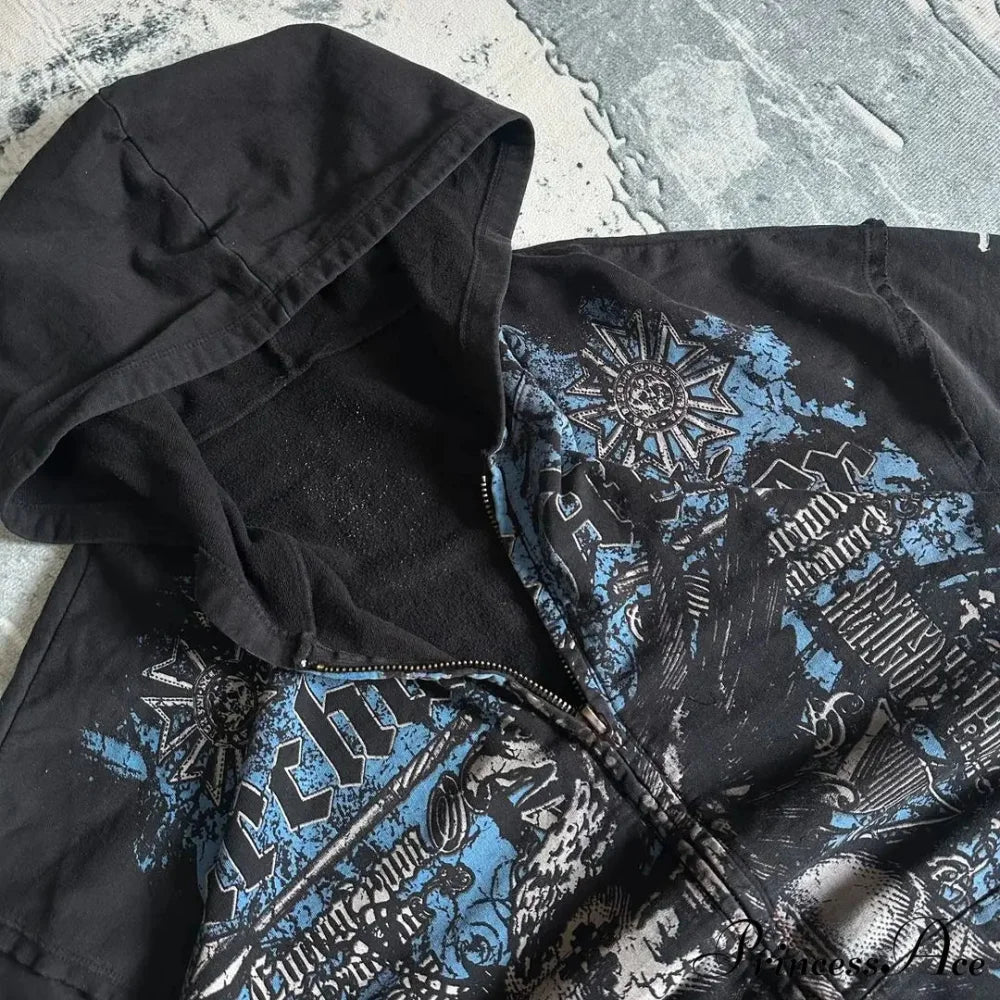 Vintage Design Zipper Hoodie
