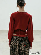 Vintage Embroidered Round Neck Cardigan