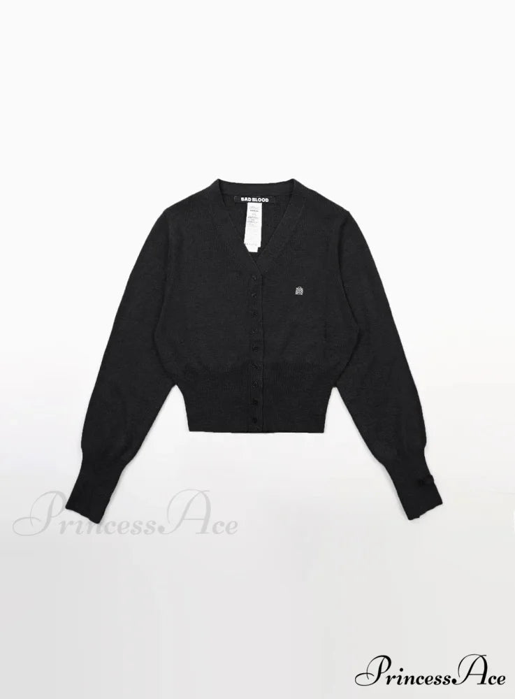 Vintage Embroidered Round Neck Cardigan