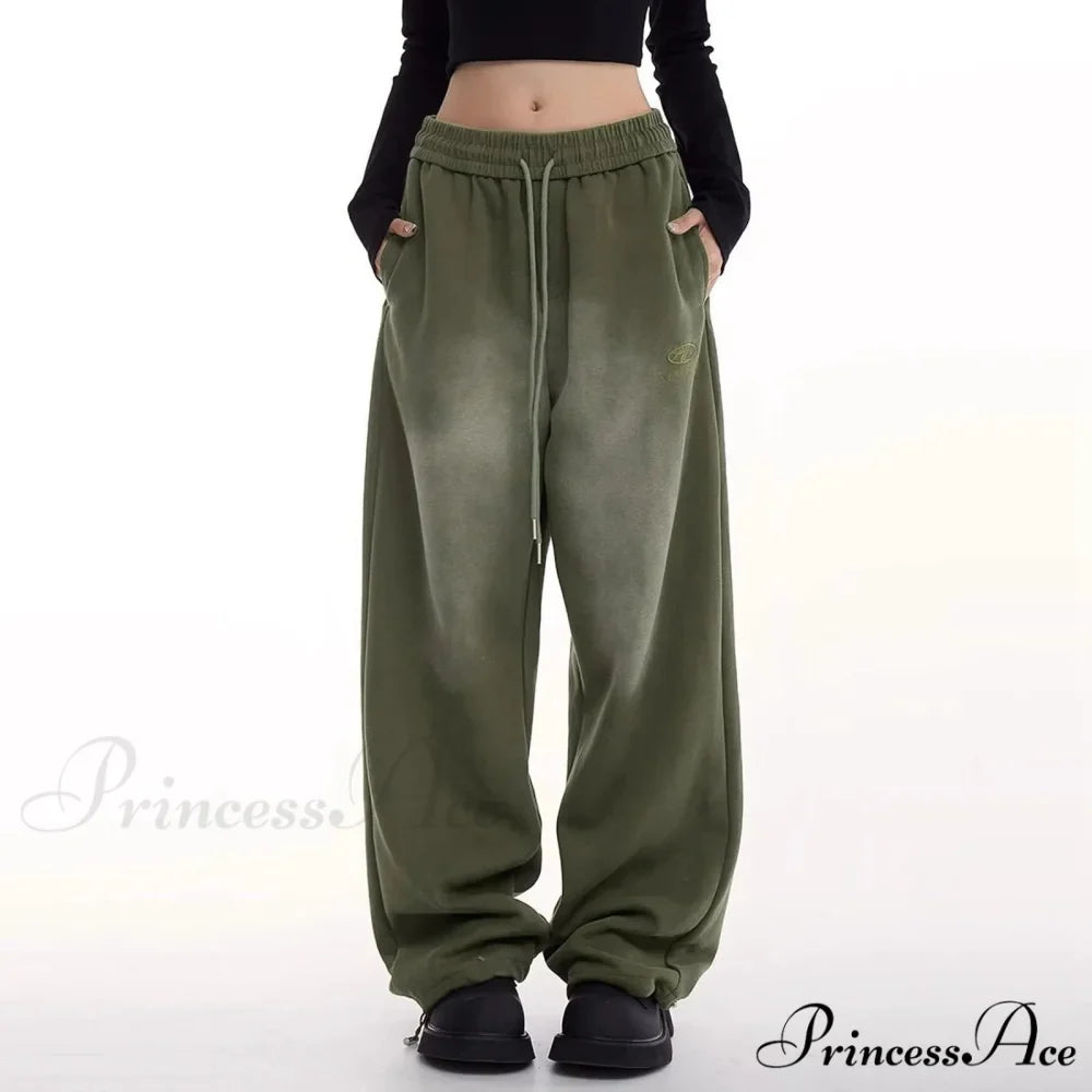 Vintage Emerald Ombre Wide Leg Trousers