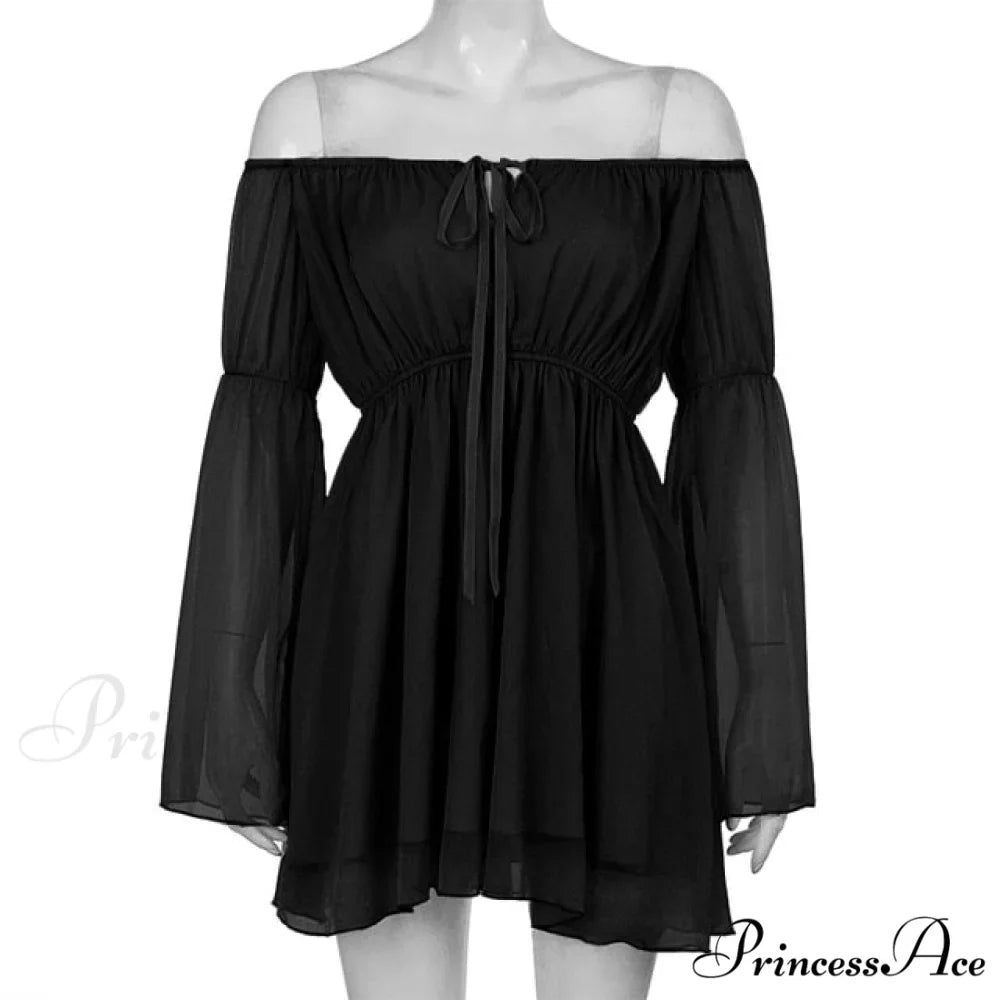 Vintage Flare Sleeve Party Bandage Mini Dress