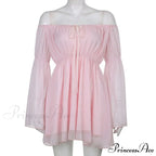 Vintage Flare Sleeve Party Bandage Mini Dress