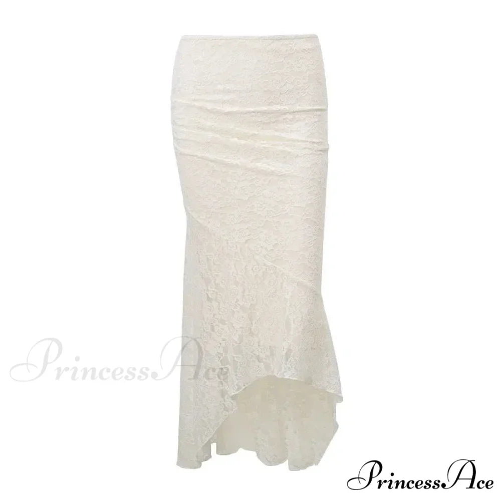 Vintage Floral Lace Corset Top and Skirt Sets Sexy Backless Bandage Midi Dress