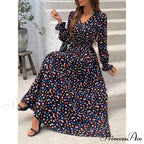 Vintage Flower Pattern A-line Boho Dress