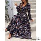 Vintage Flower Pattern A-line Boho Dress
