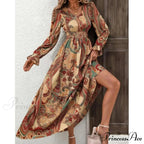 Vintage Flower Pattern A-line Boho Dress