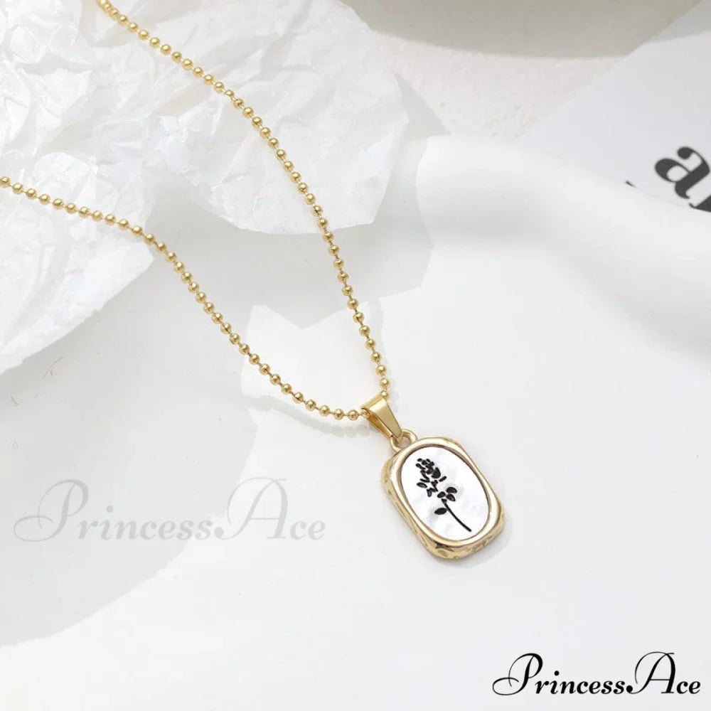 Vintage French Style Sunflower Titanium Necklace