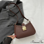 Vintage Gold Clasp Brown Shoulder Purse