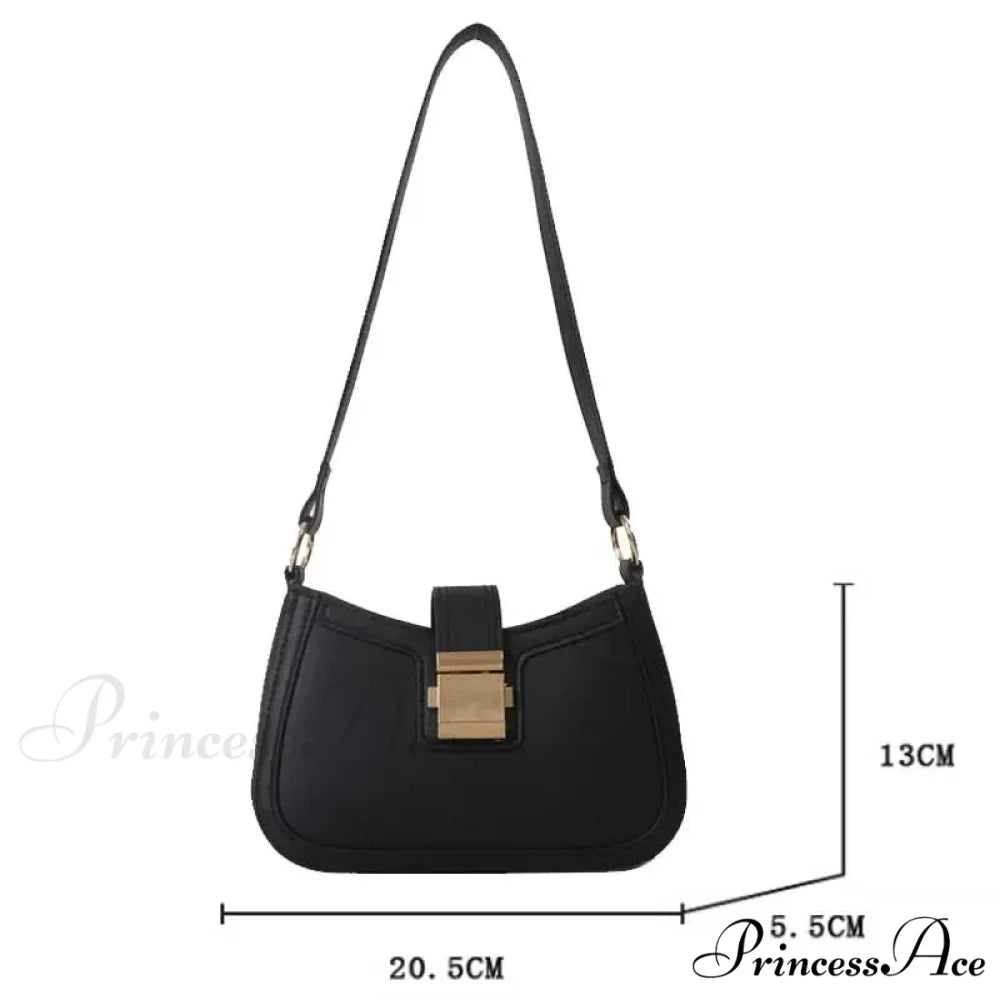 Vintage Gold Clasp Brown Shoulder Purse