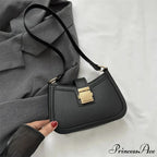 Vintage Gold Clasp Brown Shoulder Purse