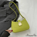 Vintage Gold Clasp Brown Shoulder Purse