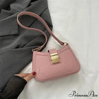 Vintage Gold Clasp Brown Shoulder Purse