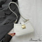 Vintage Gold Clasp Brown Shoulder Purse