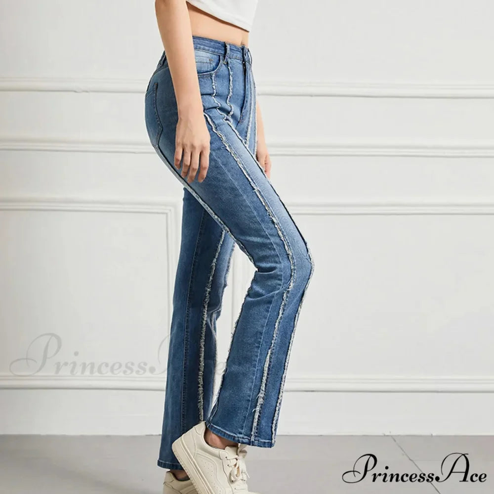 Vintage High Elastic Cargo Pantalones Jeans