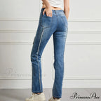 Vintage High Elastic Cargo Pantalones Jeans