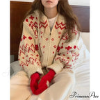 Vintage Hooded Jacquard Cardigan