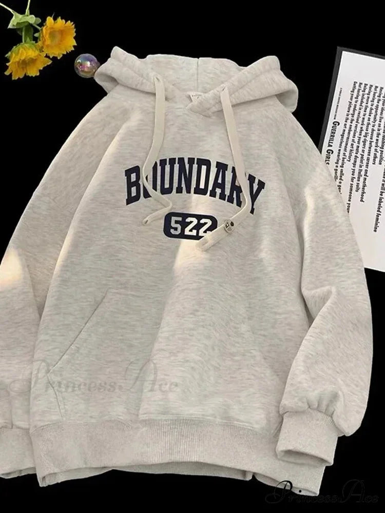 Vintage Informal Main Road Alphabet Hoodie