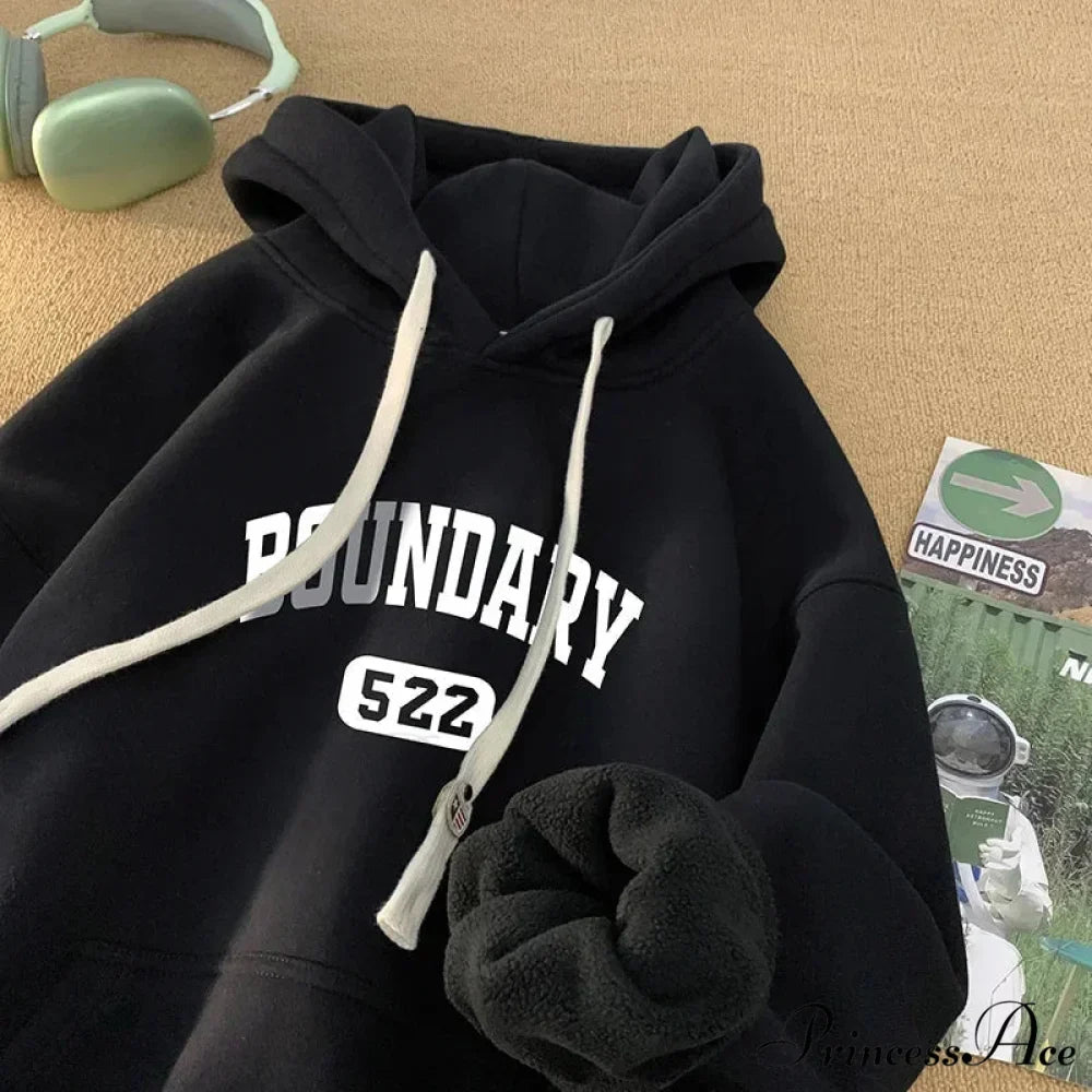 Vintage Informal Main Road Alphabet Hoodie