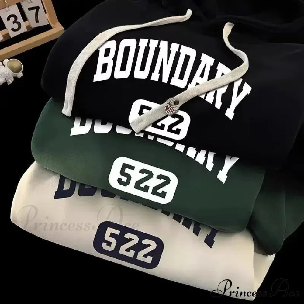 Vintage Informal Main Road Alphabet Hoodie