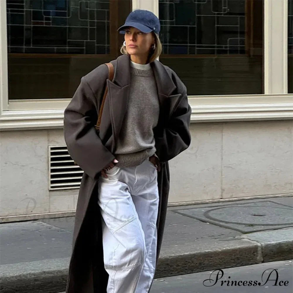 Vintage Informal Woolen Extended Coat