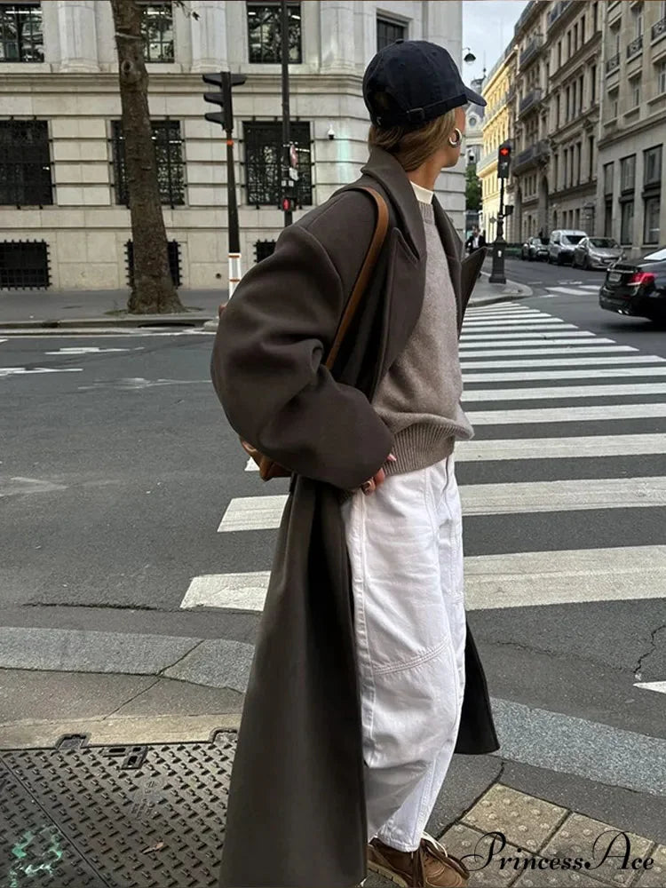 Vintage Informal Woolen Extended Coat