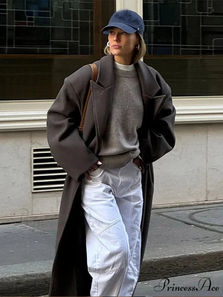 Vintage Informal Woolen Extended Coat