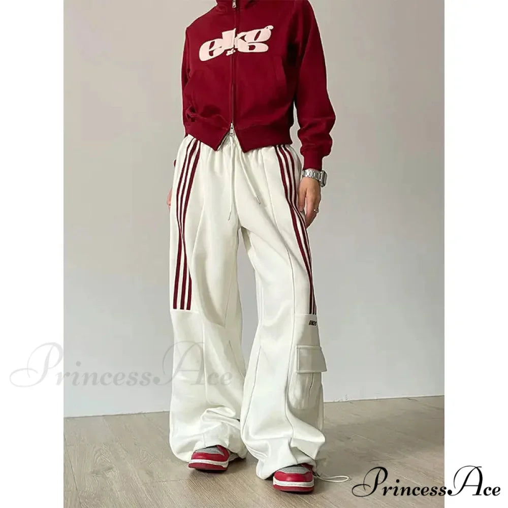 Vintage Lethargic Stripes Broad Leg Trousers