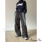 Vintage Lethargic Stripes Broad Leg Trousers