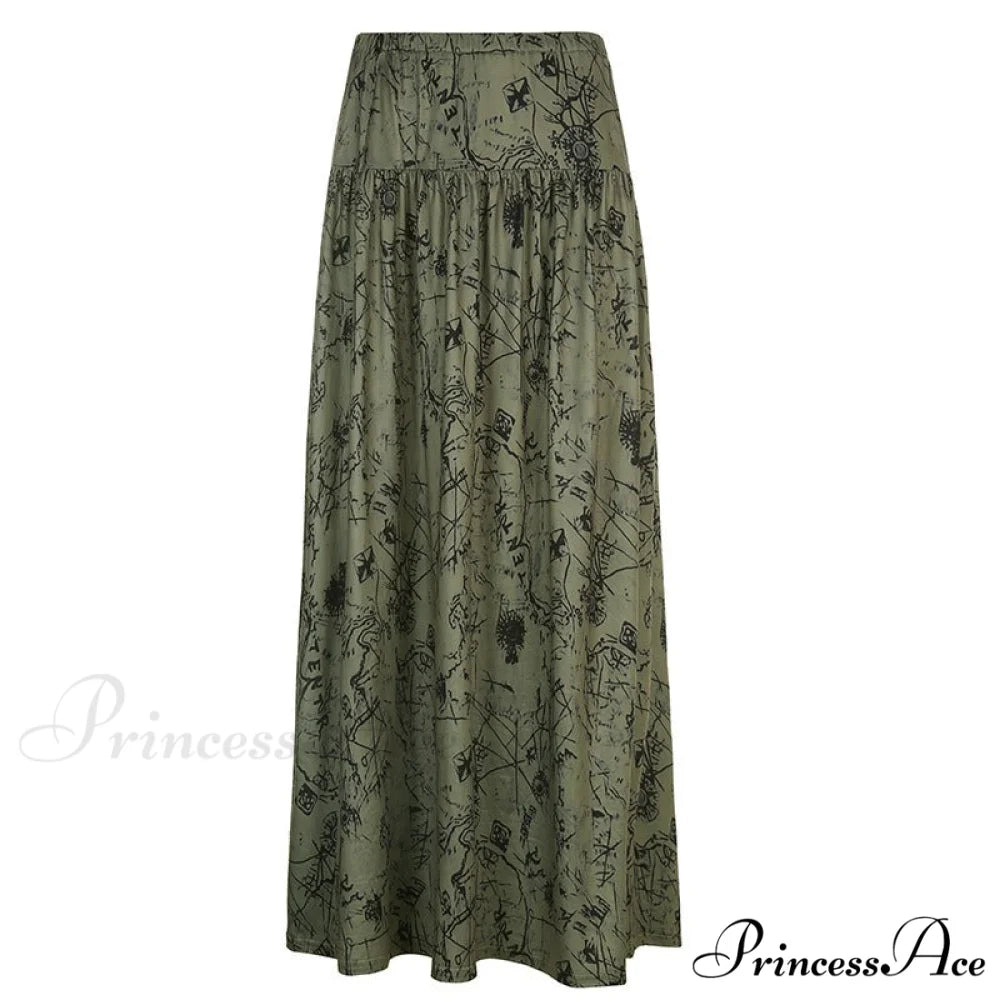 Vintage Long Floral Maxi Skirt