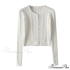 Vintage Long Sleeve Slim Knitted Cardigan