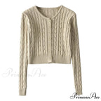 Vintage Long Sleeve Slim Knitted Cardigan