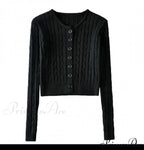 Vintage Long Sleeve Slim Knitted Cardigan