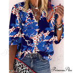 Vintage Loose Stamens Print Blouses