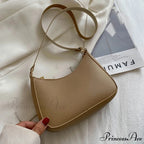 Vintage Monochromatic Faux Leather Underarm Bag