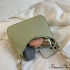 Vintage Monochromatic Faux Leather Underarm Bag