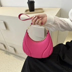 Vintage Monochromatic Saddle Leather Shoulder Bag