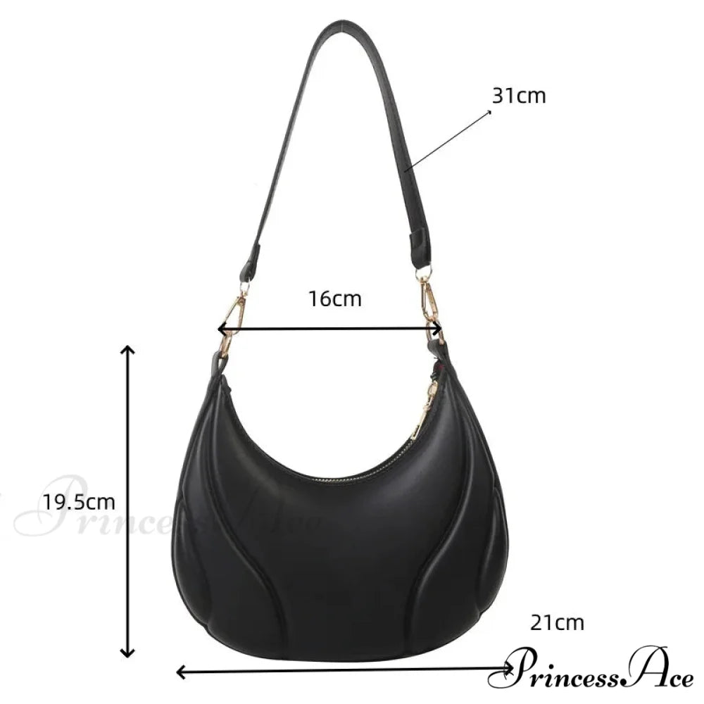 Vintage Monochromatic Saddle Leather Shoulder Bag