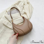 Vintage Monochromatic Saddle Leather Shoulder Bag