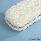Vintage Opulent Pearl Undulation Design Evening Clutch Purse