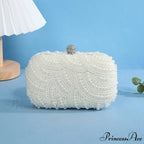Vintage Opulent Pearl Undulation Design Evening Clutch Purse