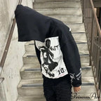 Vintage Patch Dark Cotton Hoodie