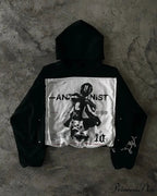 Vintage Patch Dark Cotton Hoodie