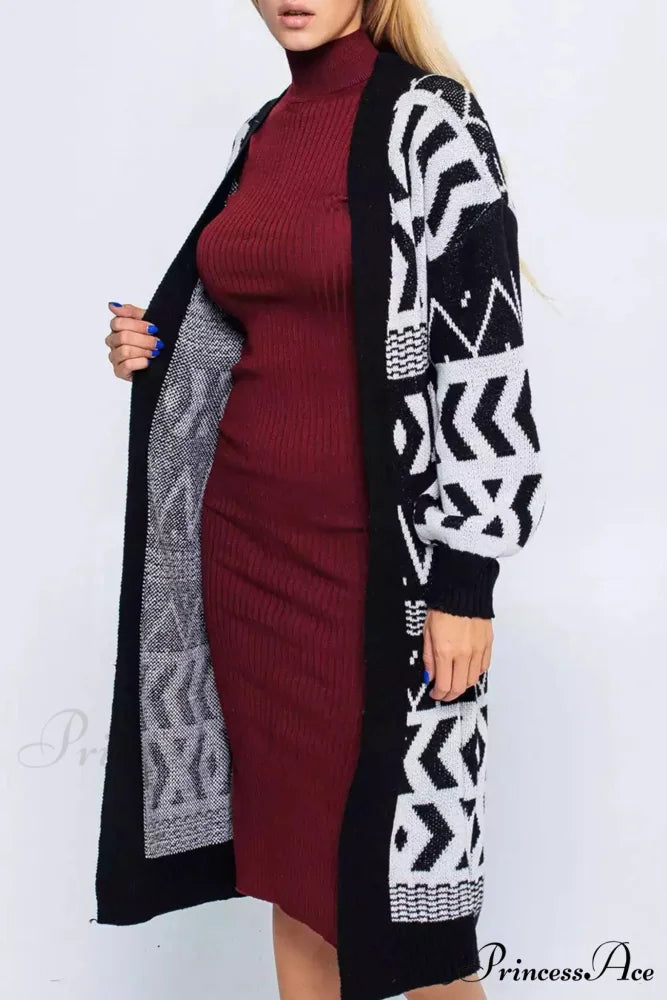 Vintage Patchwork Long Cardigan