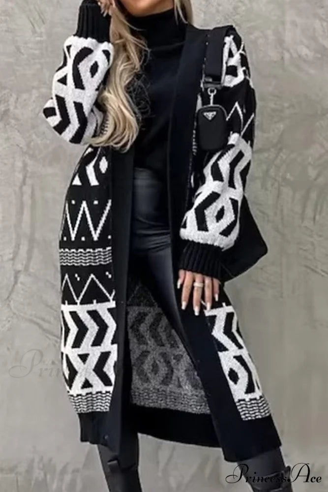 Vintage Patchwork Long Cardigan