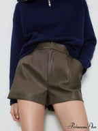 Vintage PU Leather Shorts