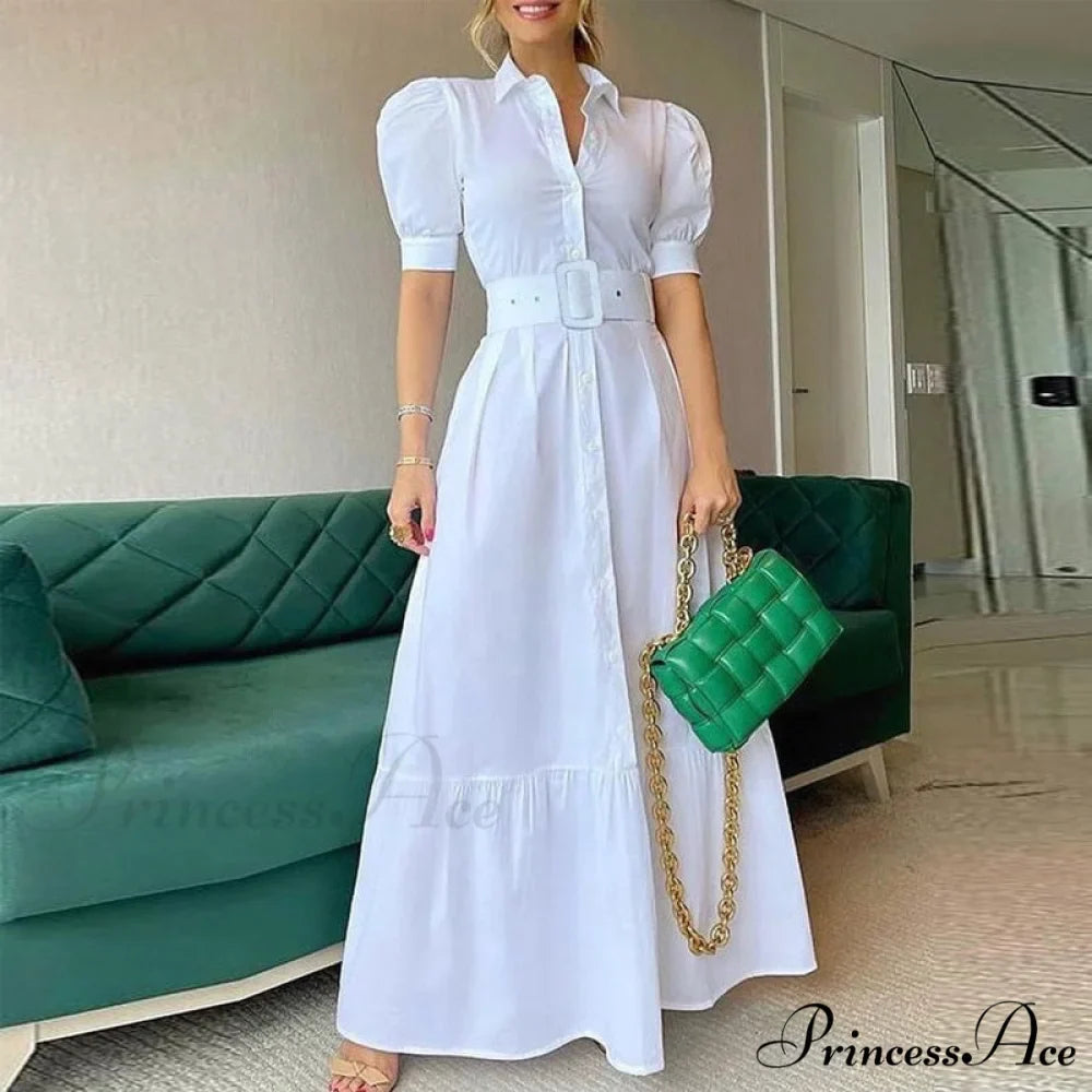 Vintage Puff Sleeve Party Maxi Dress