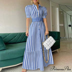 Vintage Puff Sleeve Party Maxi Dress
